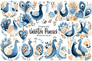Valentine Damask Peacock Clipart, an Illustration by Designworld (Thumbnail 1 of 6)