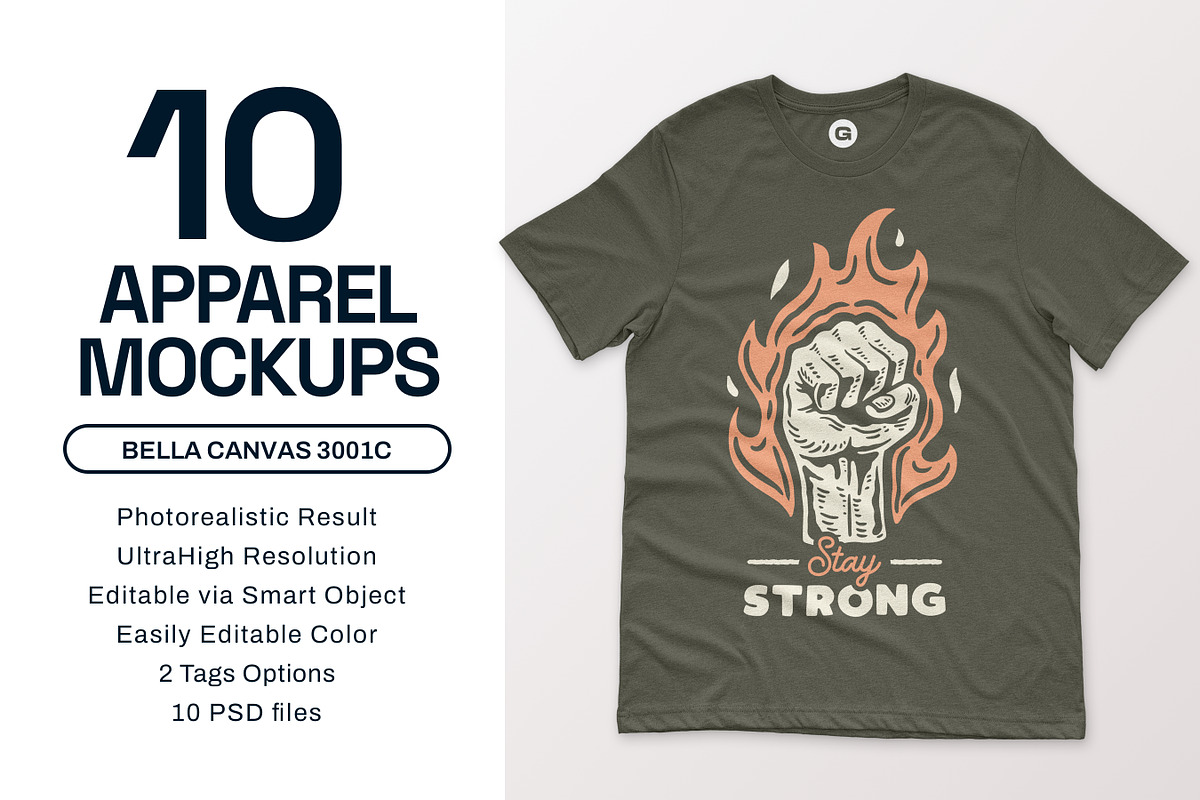 Bella Canvas 3001C  Tee Mockups, a Shirt Mockup by GraphicHero (Photo 1 of 9)