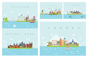 Landmarks Travel and Journey Vector.