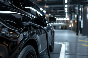 EV charging station for modern electric car, a Transportation Photo by AlyaAnd