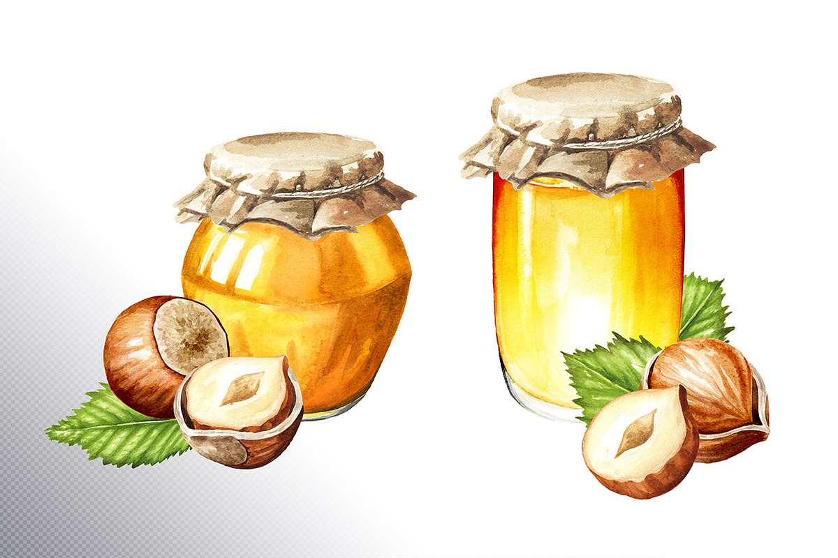 Huzelnuts. Watercolor collection, a Food Illustration by Daria Ustiugova (Photo 13 of 23)