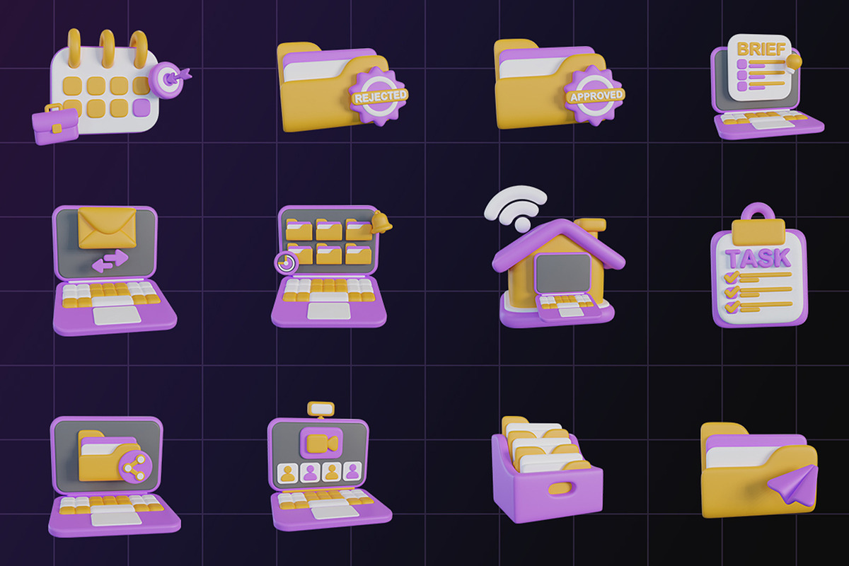 Remote Work 3D Icon, an Object Graphic by Artnivora.Std (Photo 4 of 4)
