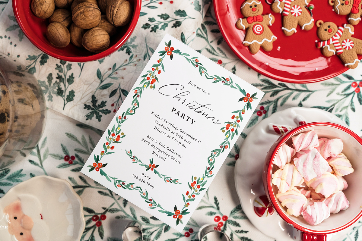 Editable Christmas Invitation, an Invitation Template by ForeverPrint (Photo 1 of 8)