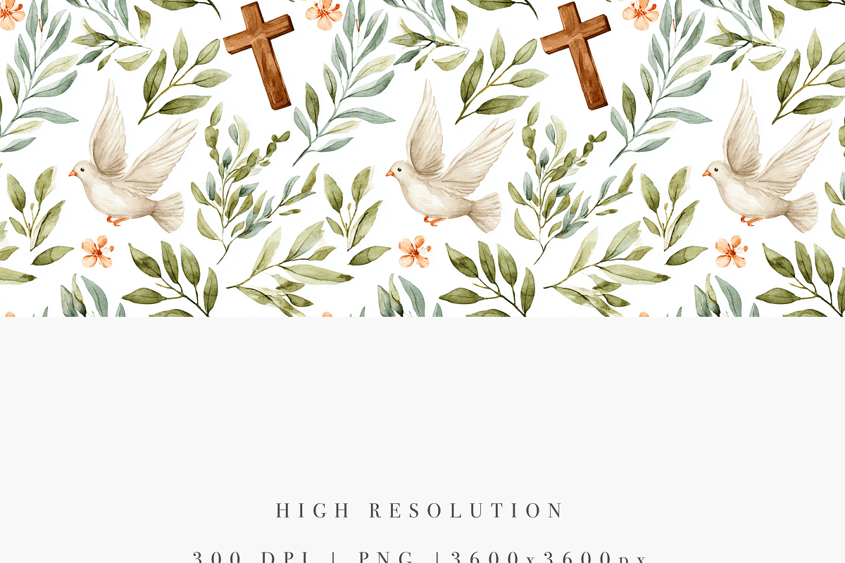 Christian Pattern Seamless, a Decorative Illustration by Pati Charm Studio (Photo 2 of 7)