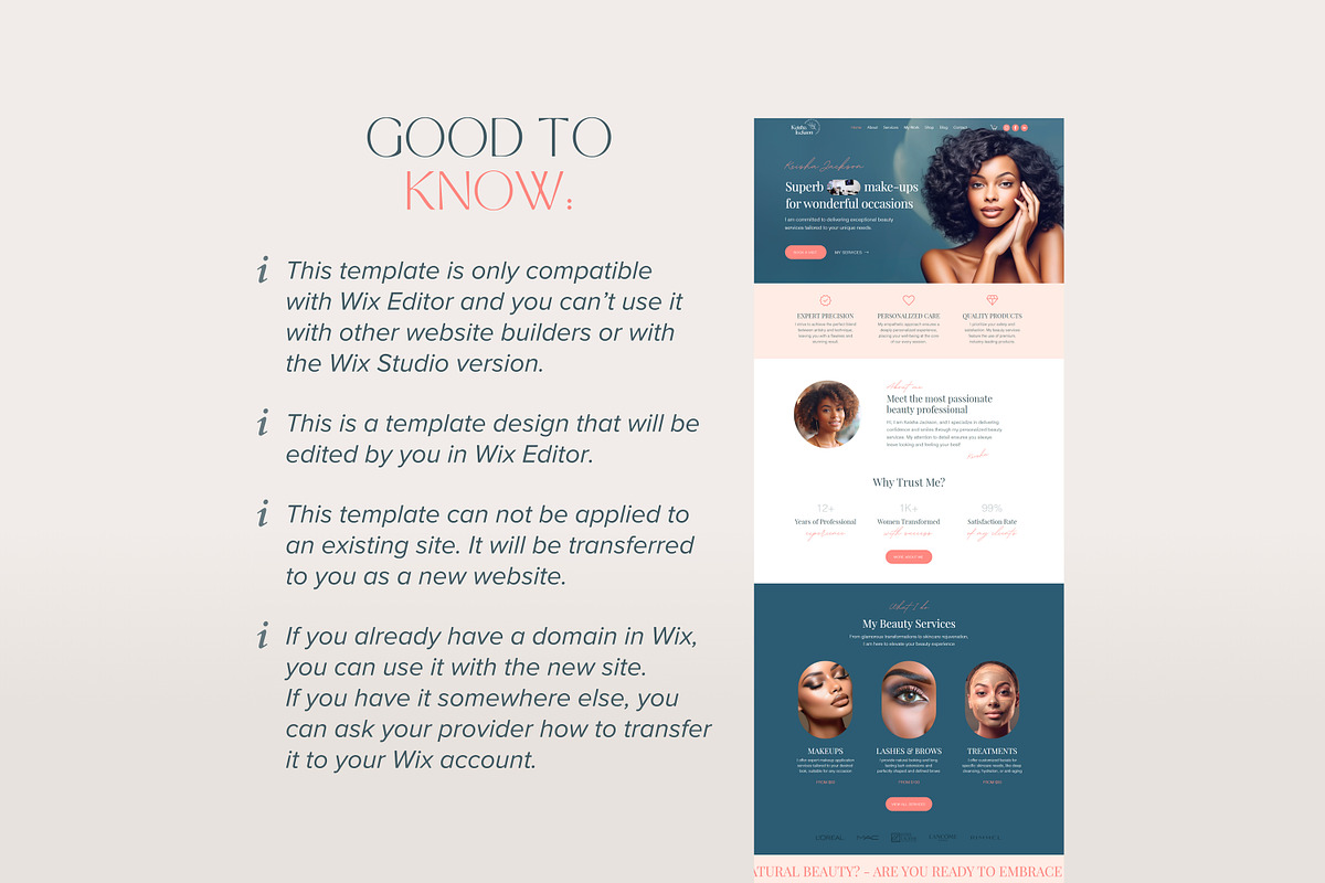 Beauty Wix Template Makeup Website, a Wix Template by vectorocean (Photo 11 of 11)
