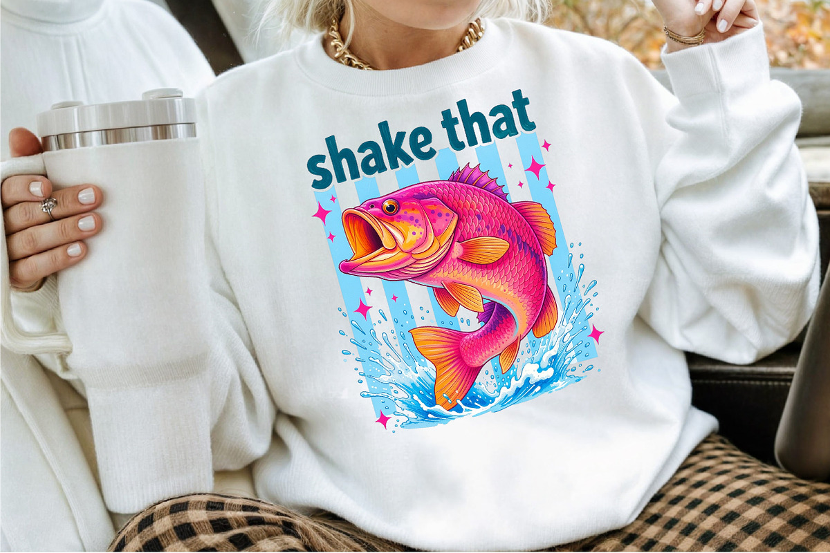 Colorful Bass Fish Shake That PNG, a Work Illustration by Sublimation Artist (Photo 2 of 9)