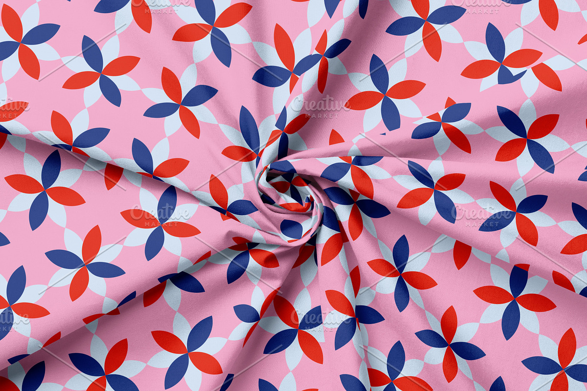 Pink Floral Geometrical Pattern, a Pattern Graphic by Art's and patterns (Photo 2 of 4)