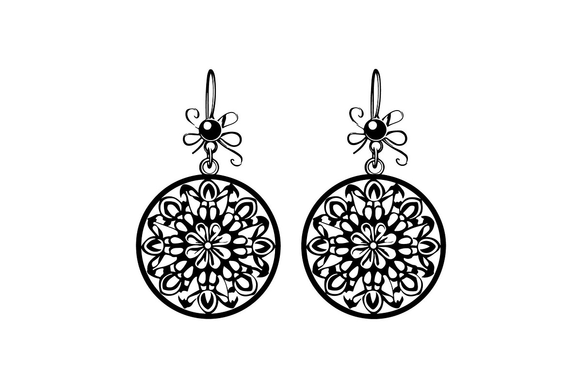 Round Filigree Earrings SVG Set, an Object Graphic by Creativeshirt (Photo 13 of 13)