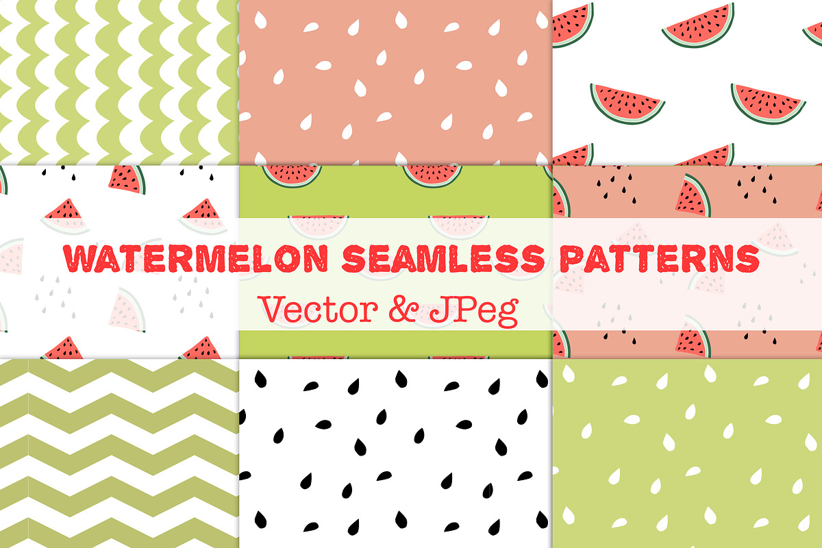 Watermelon Seamless patterns, a Pattern Graphic by Katie Lisker