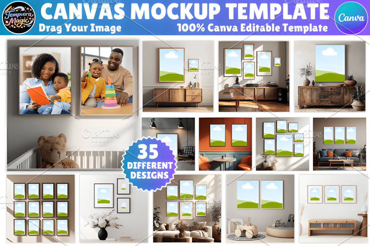 35X Canvas Mockup Canva Template, a Presentation Template by Ink Gallery (Photo 1 of 5)