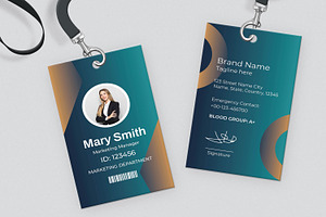 Professional Modern Office ID Card, a Card Template by MightyDesign