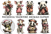 Whimsical Valentine Animals Clipart, an Illustration by OK Design (Thumbnail 2 of 6)