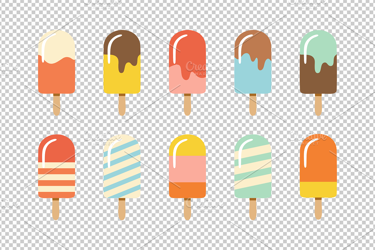 10 Ice Lolly Vector Set, an Object Graphic by MelanthaGraphics (Photo 2 of 2)