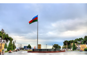 Flag of Azerbaijan in Baku, an Architecture Photo by Leonid Andronov