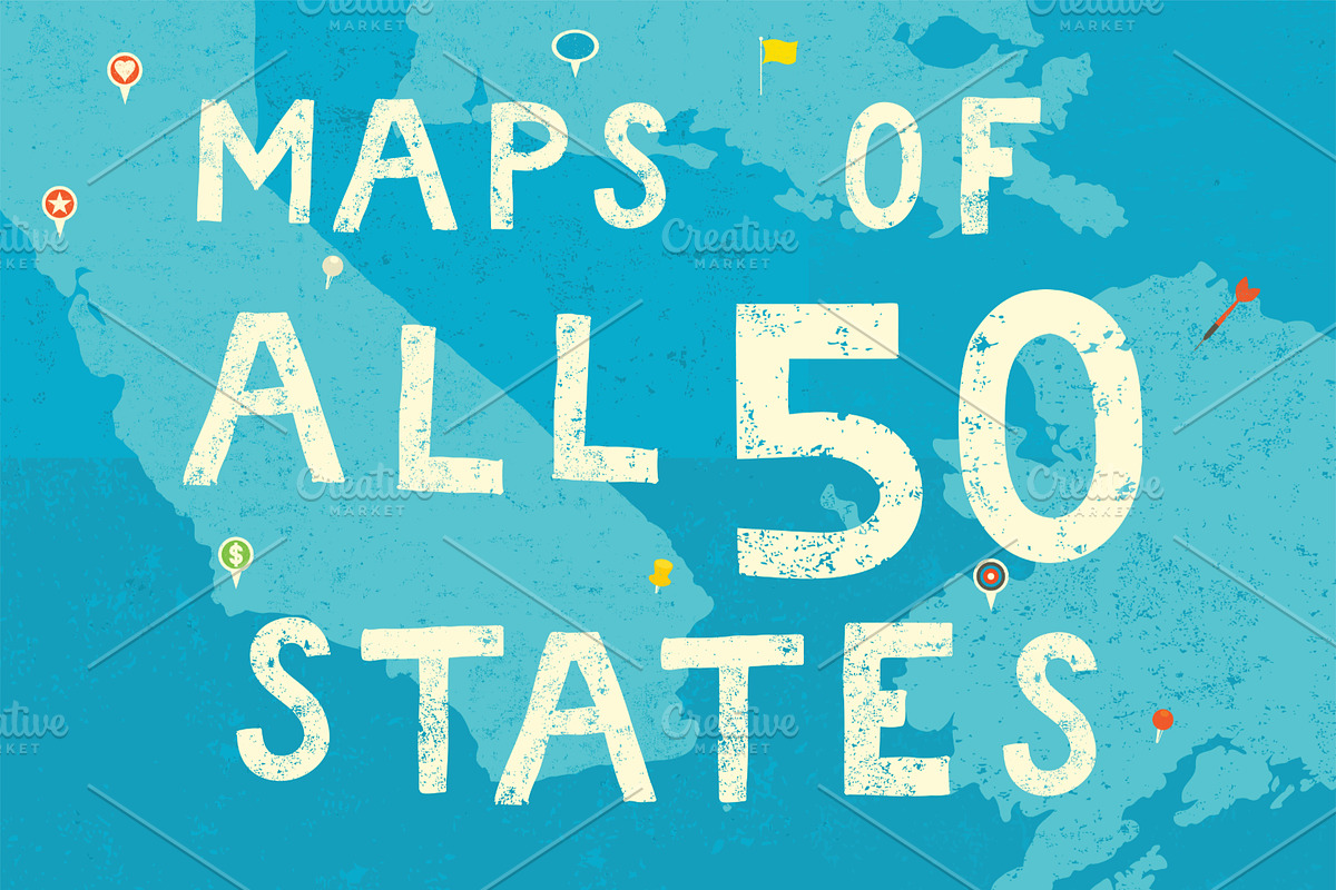 Maps of All 50 United States, a Person Illustration by retrorocket (Photo 1 of 8)