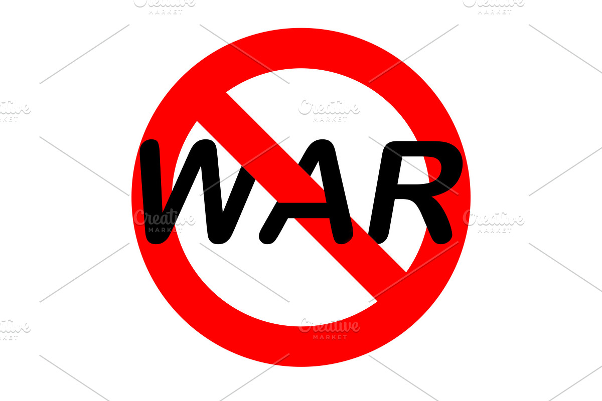 Red Isolated Not Allowed stop war sign, an Object Graphic by Vapi