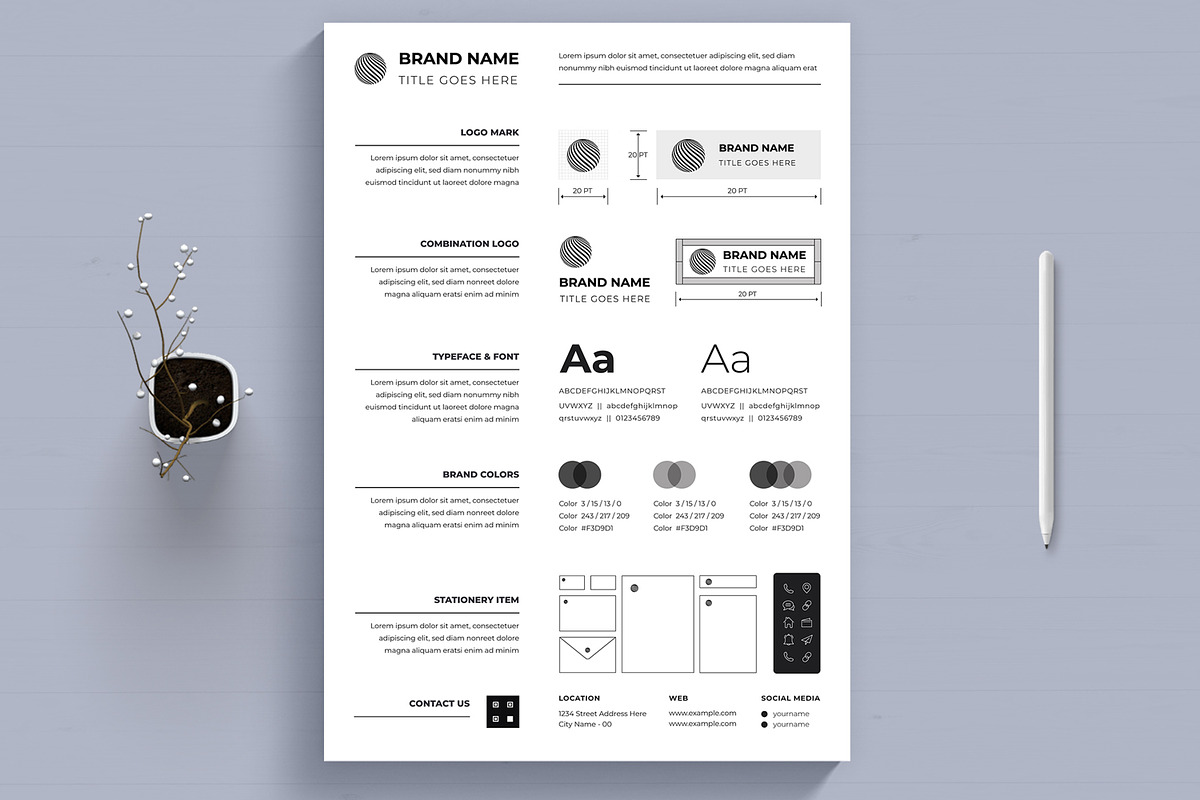 Brand Guidelines Poster Layout, a Poster Template by MightyDesign (Photo 1 of 8)