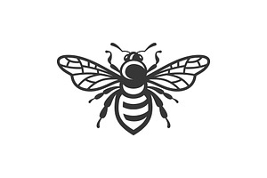 Bee Icon. Bug Logo On White