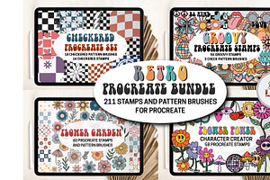 Retro Procreate Bundle Stamps Brush