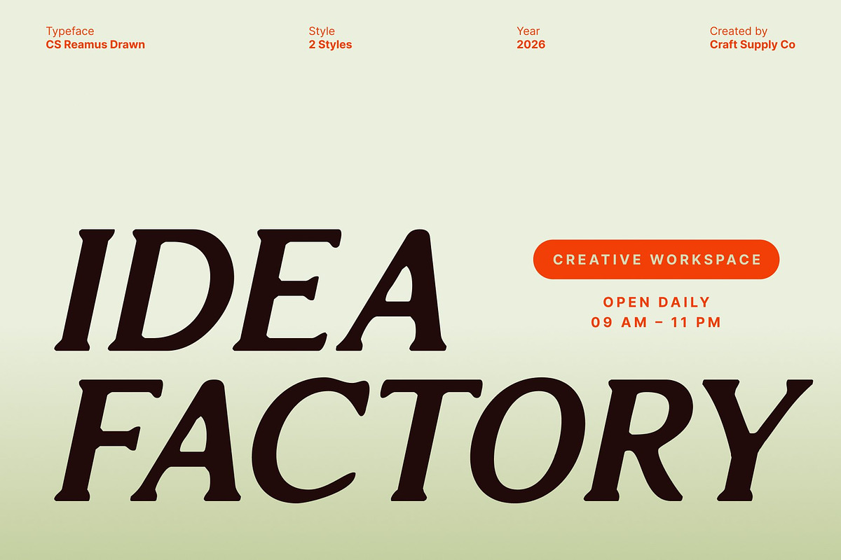 CS Reamus Drawn, a Serif Font by Craft Supply Co. (Photo 5 of 8)