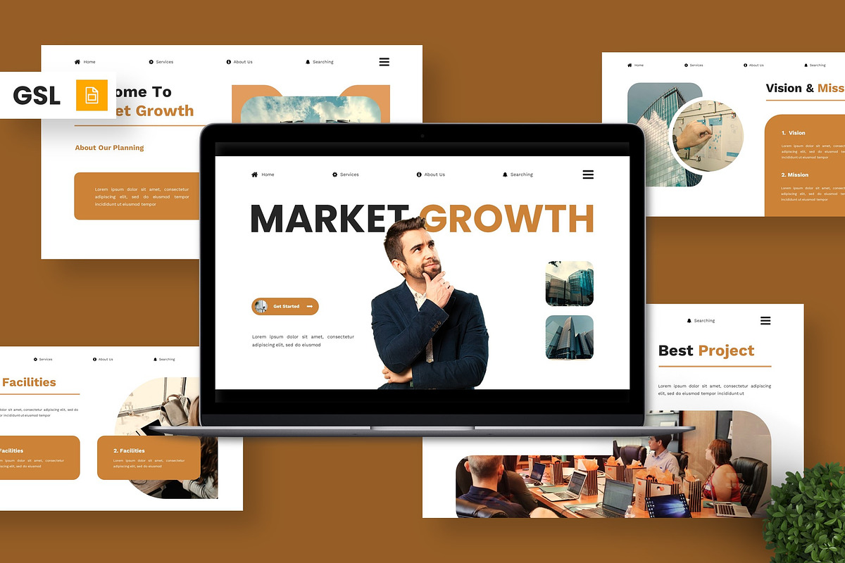 Market Growth - Business GSL, a Presentation Template by Deepslide Studio (Photo 1 of 6)