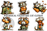 Whimsical Valentine Cat Clipart, an Illustration by OK Design (Thumbnail 2 of 6)