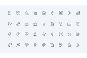 School university knowledge icons, an Education Illustration by Lemberg Vector