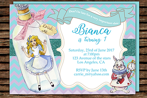 DIY Wonderland Printable Invitation