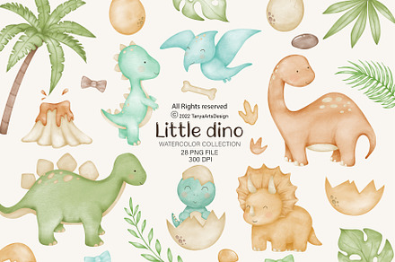 Little dino clipart, an Animal Illustration by TanyaArtsDesign