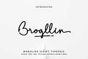 Brogllin Handwritten Monoline Font, a Script Font by Dicubit (Thumbnail 1 of 12)