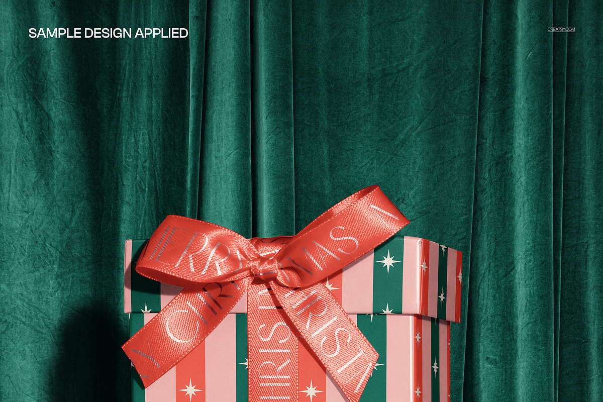 Christmas Gift on Gloved Hand Mockup, a Packaging Mockup by creatsy5 (Photo 4 of 6)