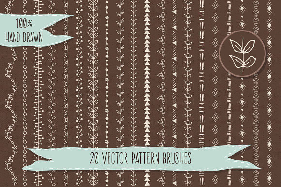 Vector Pattern Brushes Set preview 6