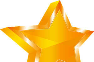 illustration of a gold star, an Icon by JYa_Design