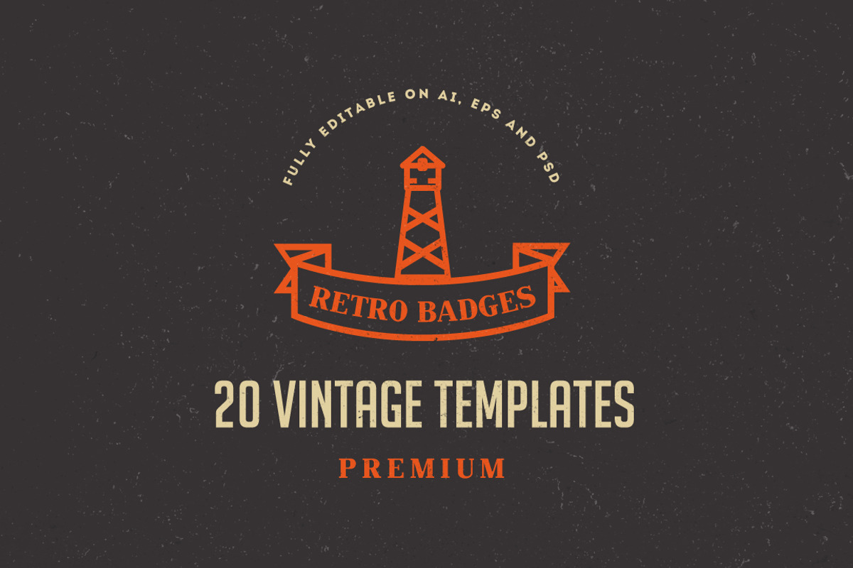 20 Vintage Logos & Badges, a Branding & Logo Template by Design District (Photo 1 of 6)