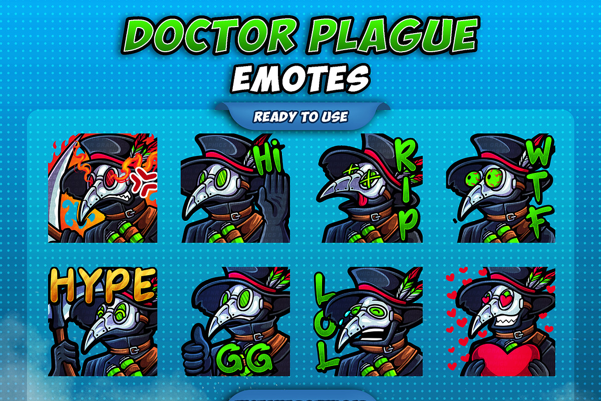 Plague Doctor Twitch Emotes, an Illustration by FNR Graphics (Photo 1 of 5)