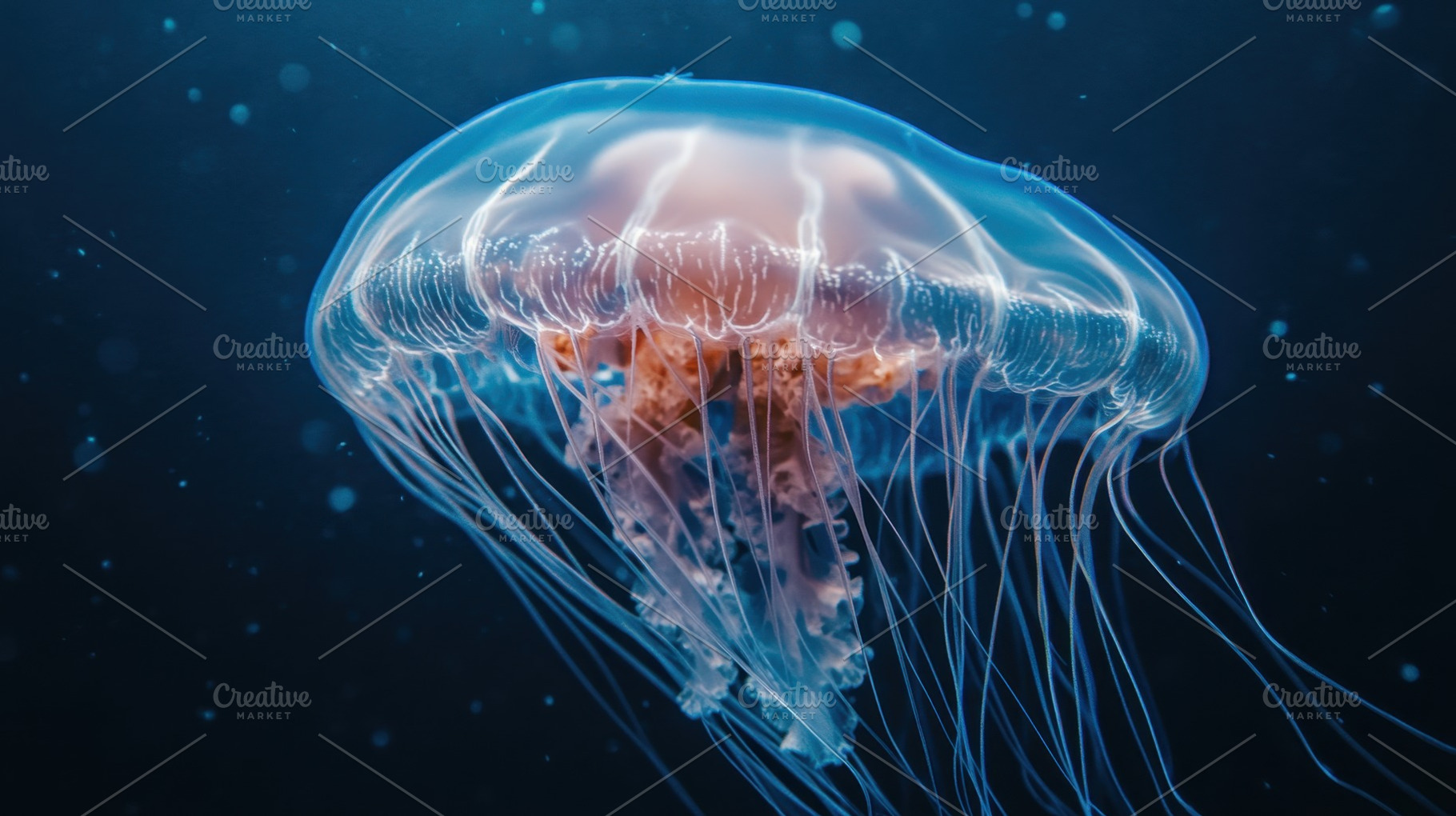 Vibrant jellyfish in ocean, a Photo by Beautiful things