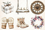 Watercolor Winter Snowy Clipart, an Illustration by Libby Wishes (Thumbnail 5 of 5)