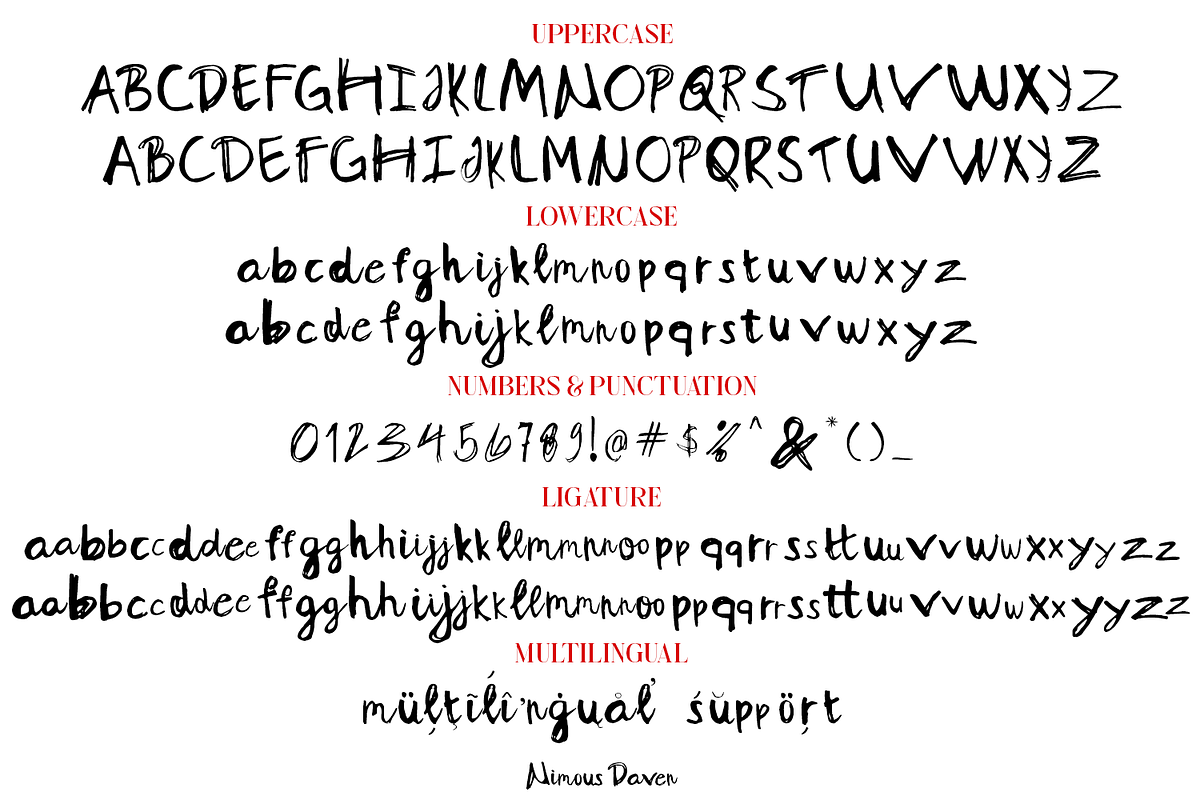 Nimous Haven - Hand Drawn Font, a Handwritten Font by madeDeduk (Photo 5 of 10)