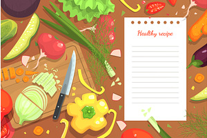 Fresh Vegetables Healthy Recipe, a Food Illustration by TopVectors