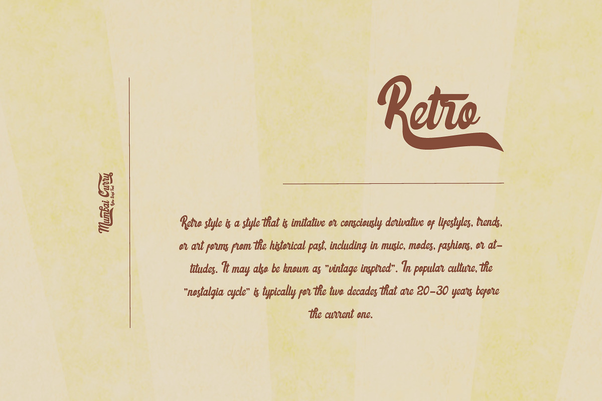Mumbai Groovy Retro Font + BONUS, a Sans Serif Font by Anomali Creatype (Photo 2 of 12)