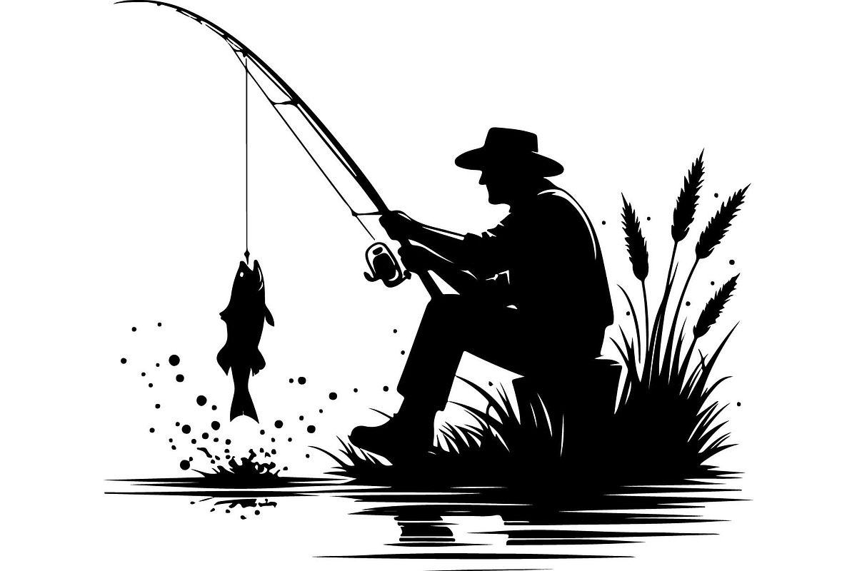 Vintage Fishing Scene Bundle, an Object Graphic by Designer_Momina (Photo 6 of 13)
