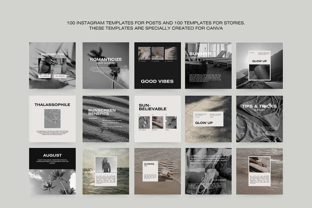Aesthetic Instagram Templates Summer preview 7