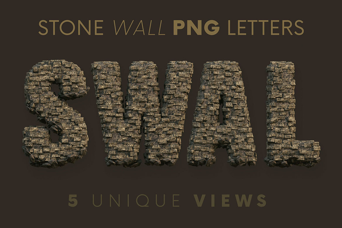 Stone Wall - PNG Alphabet, an Object Graphic by MIIM (Photo 1 of 4)