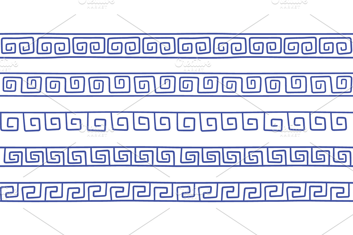 Greek or Rome doodle seamless border, an Object Graphic by Elena Pimukova (Photo 1 of 3)