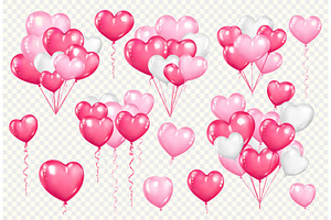 Bunch of heart shaped balloons, a Decorative Illustration by Yayasya