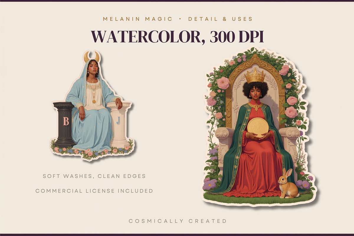 Melanin Magic Tarot Deck Clipart, a Person Illustration by Jakayla Digital Co (Photo 6 of 19)