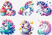 Fantasy Unicorn Clipart, an Illustration by Black Bird Studio (Thumbnail 2 of 6)