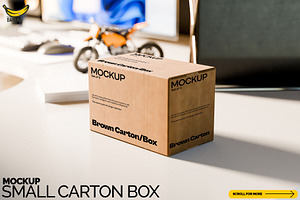 Brown Carton Delivery Box Mockup