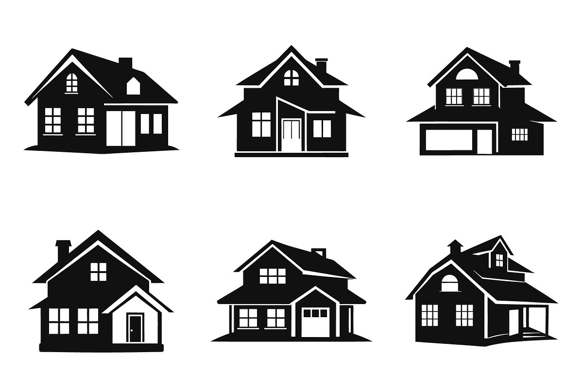 Variety of Black and White House, an Object Graphic by Billah Hub
