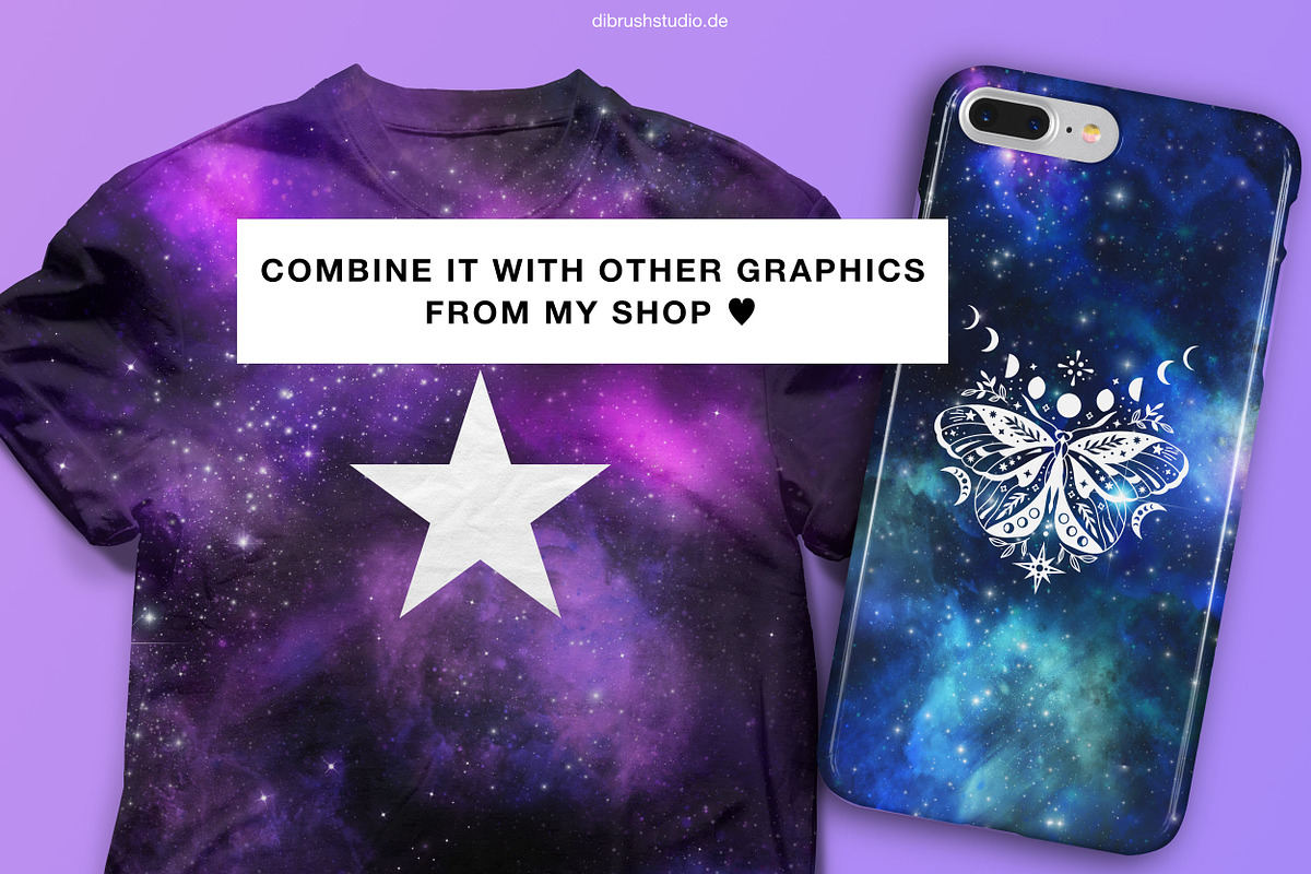 Seamless Galaxy Night Texture, a Pattern Graphic by DiBrush Studio (Photo 6 of 6)